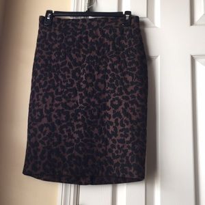 Nicole Miller Animal Leopard Print Pencil Skirt